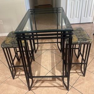 Modern Black and Gold Dining Set